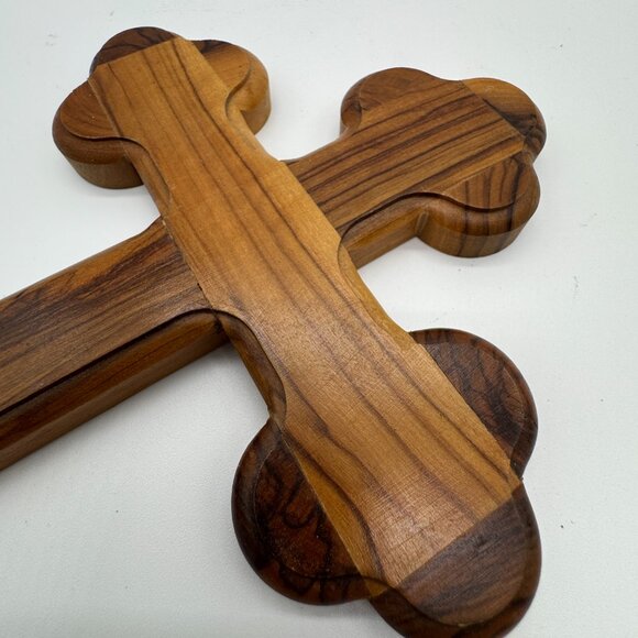 Olive Wood Cross Crucifix Religious Wall Hanging Bethlehem Handmade Christian - Picture 4 of 6